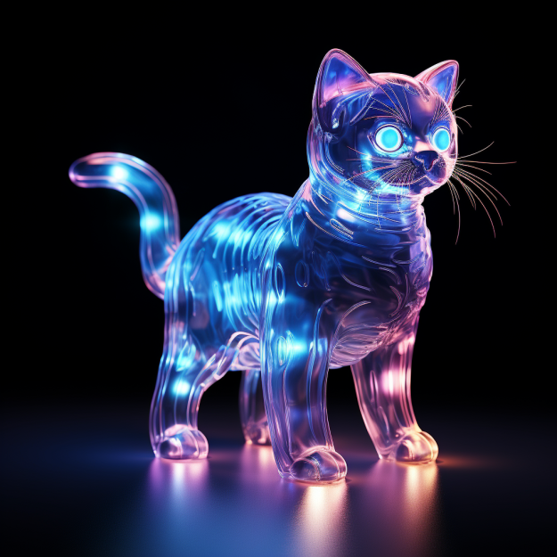 Electroluminescentjelly cat - created in Midjourney