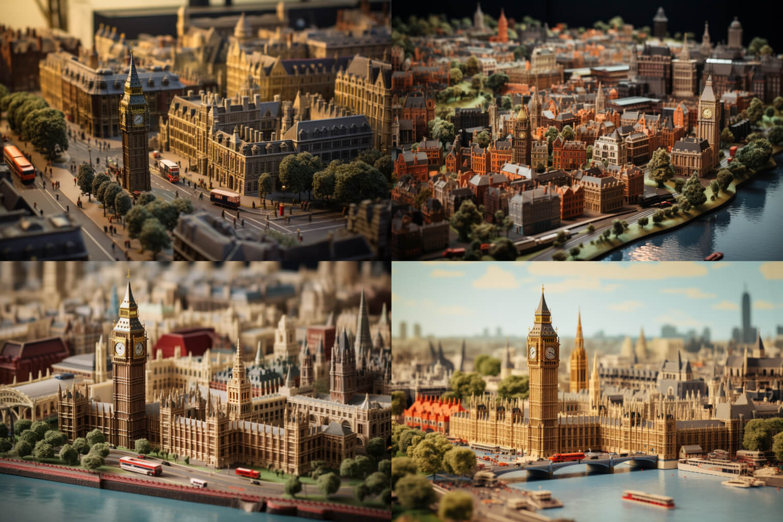 Image of London, in the style of miniature faking, produced by Midjourney, using an aspect ratio 3:2