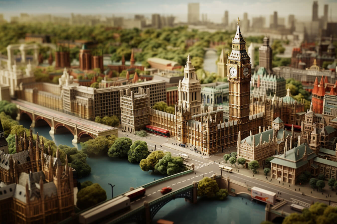 image of London modified using the pan option, aspect ratio 3:2 - created by Midjourney